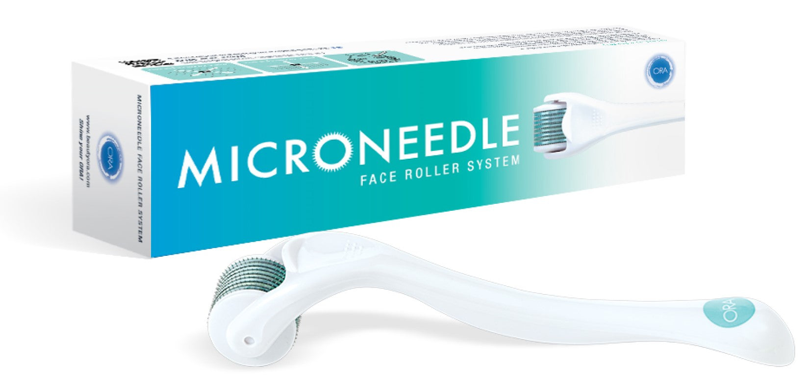 ORA Facial Microneedle Roller System - Advanced Therapy (1.0 mm) - Aqua Head, White Handle