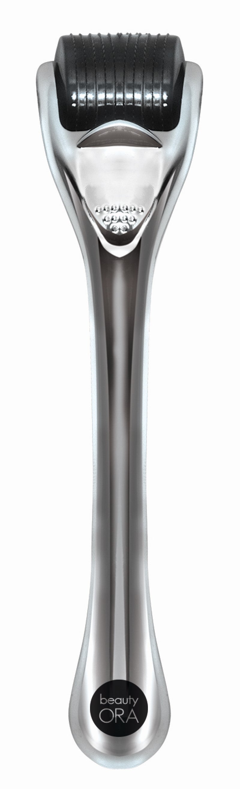 ORA Silver Deluxe Microneedle Dermal Roller System - SILVER Handle/Black Head (0.25mm)