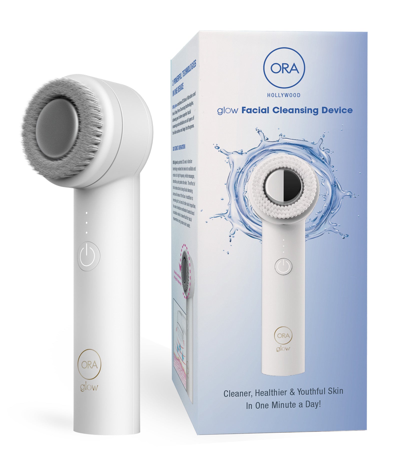 ORA Glow Facial Cleansing Brush Device (With Dual 3D Sonic & Ionic Deep Pore Cleansing) ORA Glow Facial Cleansing Brush Device (With Dual 3D Sonic & Ionic Deep Pore Cleansing)